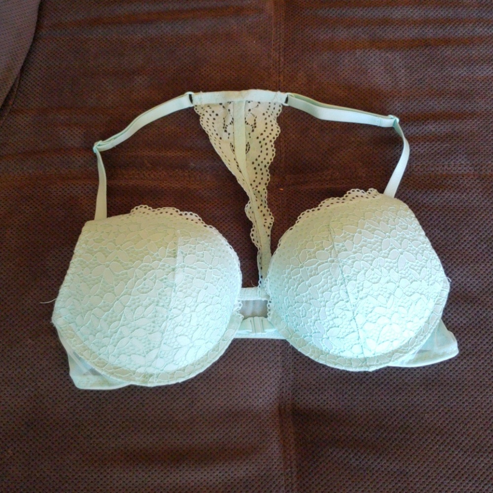 Mint Lacy Back Bra